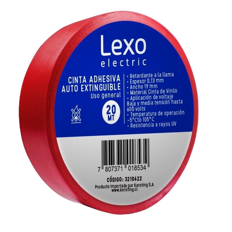 Imagen de CINTA AISLANTE ELECTRICA ROJO LEXO X 20MT
