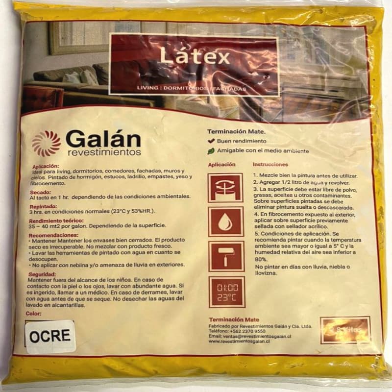 Imagen de LATEX GALAN BOLSA 2.8KG OCRE