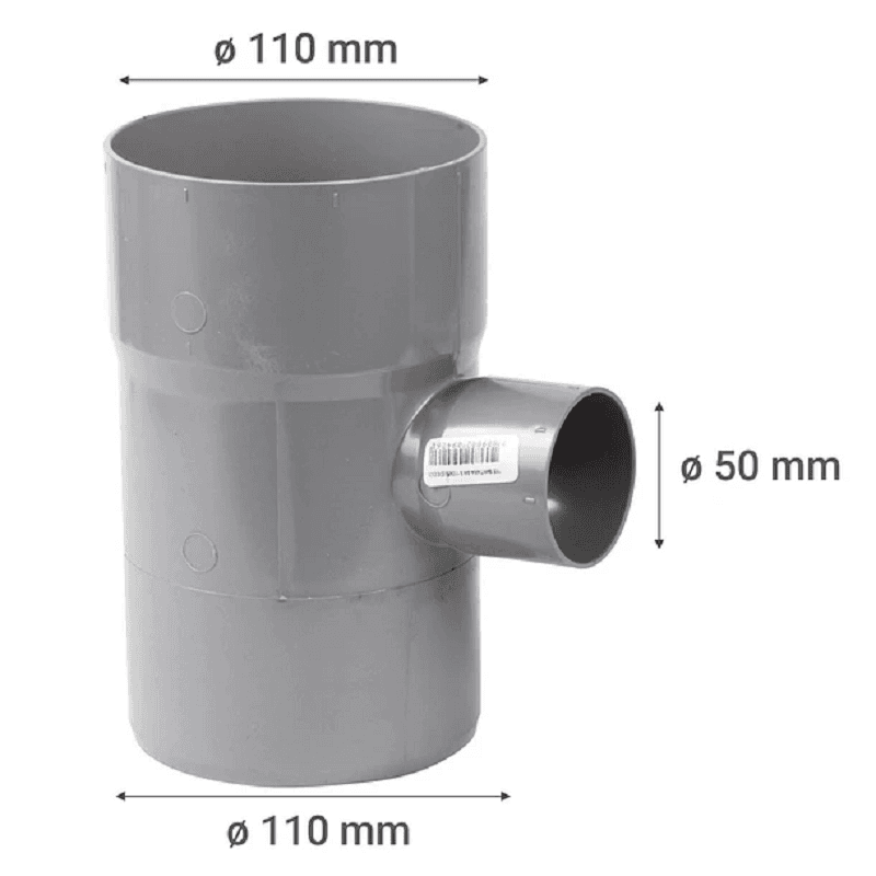 Miniatura 2 de TEE SANITARIO GRIS PVC 110X50MM