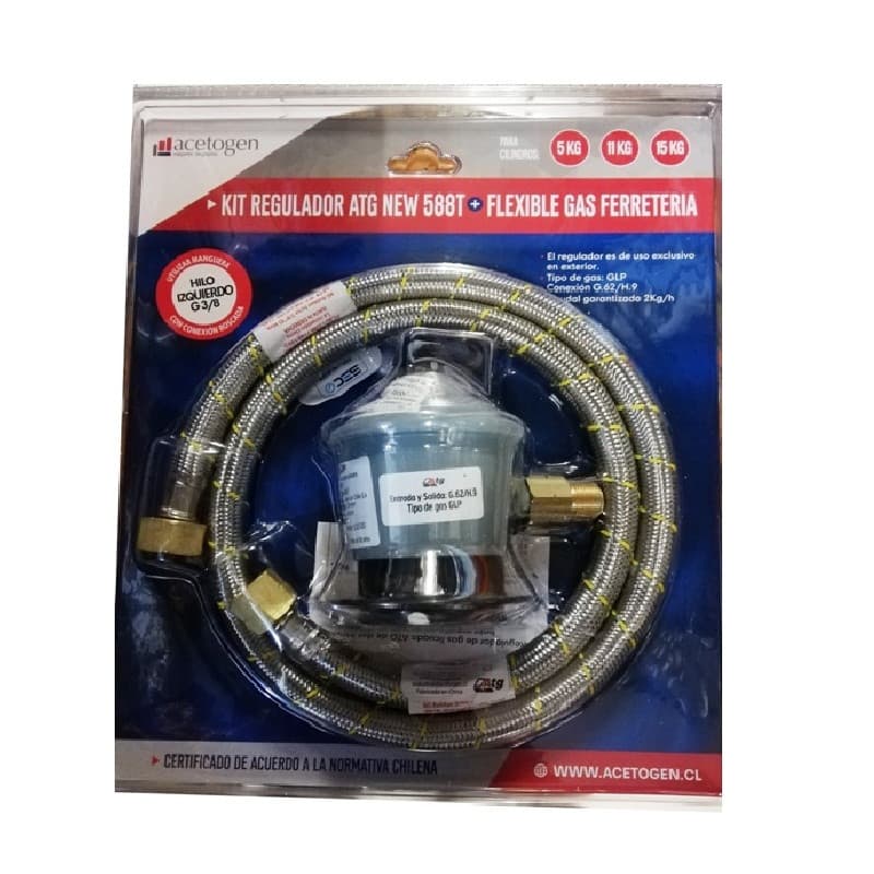 Imagen de REGULADOR + FLEXIBLE KIT ACETOGEN