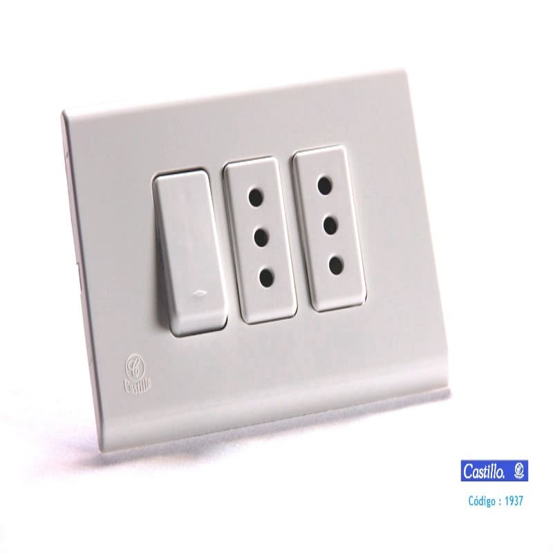 Imagen de INTERRUPTOR 9/12 ENCHUFE DOBLE 10A BLANCO