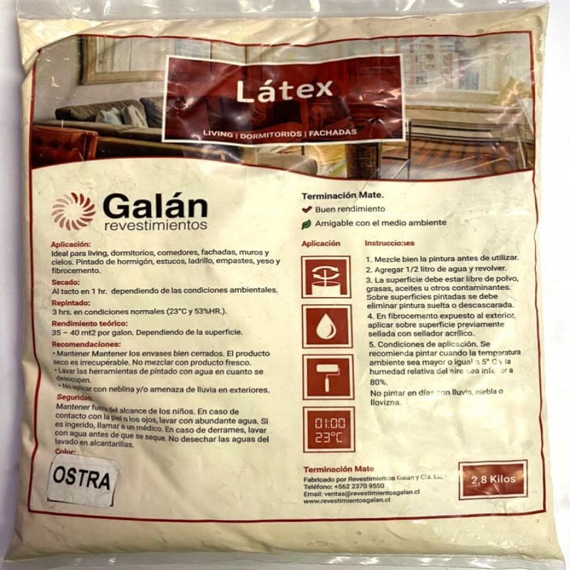 Imagen de LATEX GALAN BOLSA 2.8KG OSTRA
