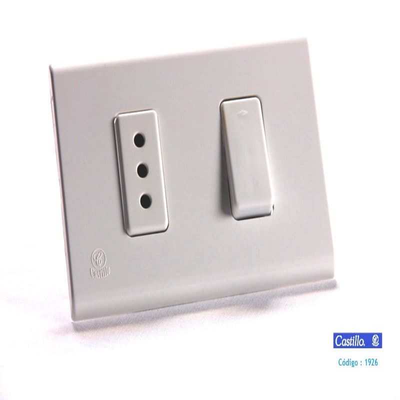 Imagen de INTERRUPTOR 9/12 + ENCHUFE 10A BLANCO