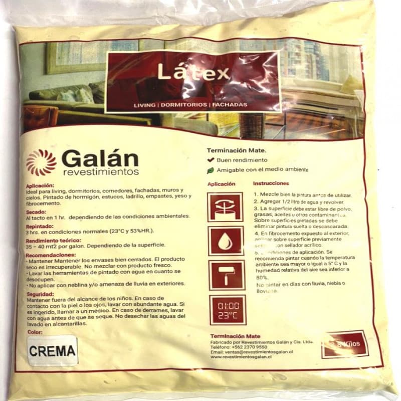 Imagen de LATEX GALAN BOLSA 2.8KG CREMA