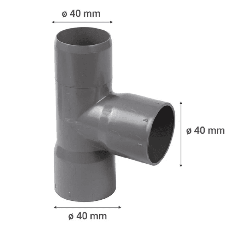 Miniatura 2 de TEE SANITARIO GRIS PVC 40X40MM