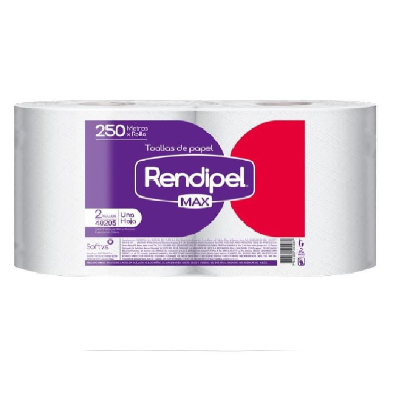 Imagen de TOALLA PAPEL RENDIPEL 250MT X 2 ROLLOS