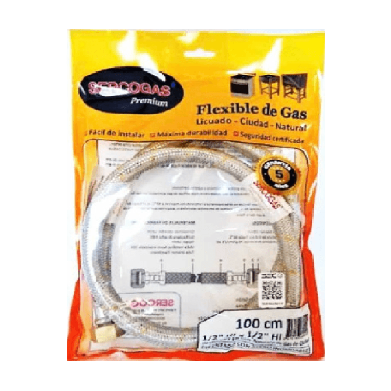 Imagen de FLEXIBLE PARA GAS HI 1/2 X 1/2 100CM