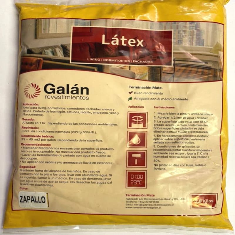 Imagen de LATEX GALAN BOLSA 2.8KG ZAPALLO