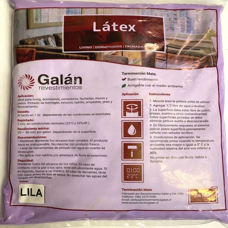 Imagen de LATEX GALAN BOLSA 2.8KG LILA
