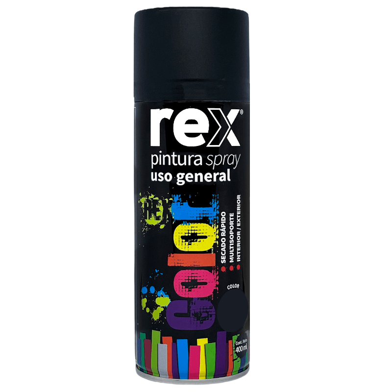 Imagen de ESMALTE SINTETICO SPRAY REX NEGRO OPACO