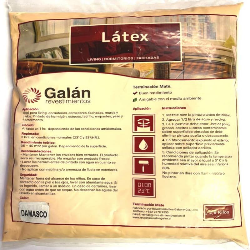 Imagen de LATEX GALAN BOLSA 2.8KG DAMASCO
