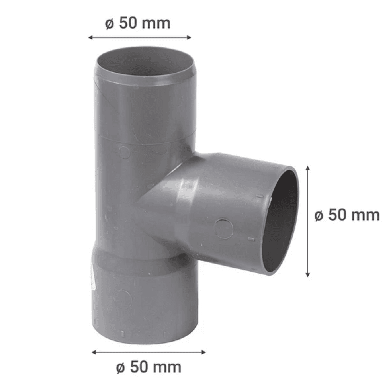 Miniatura 2 de TEE SANITARIO GRIS PVC 50X50MM