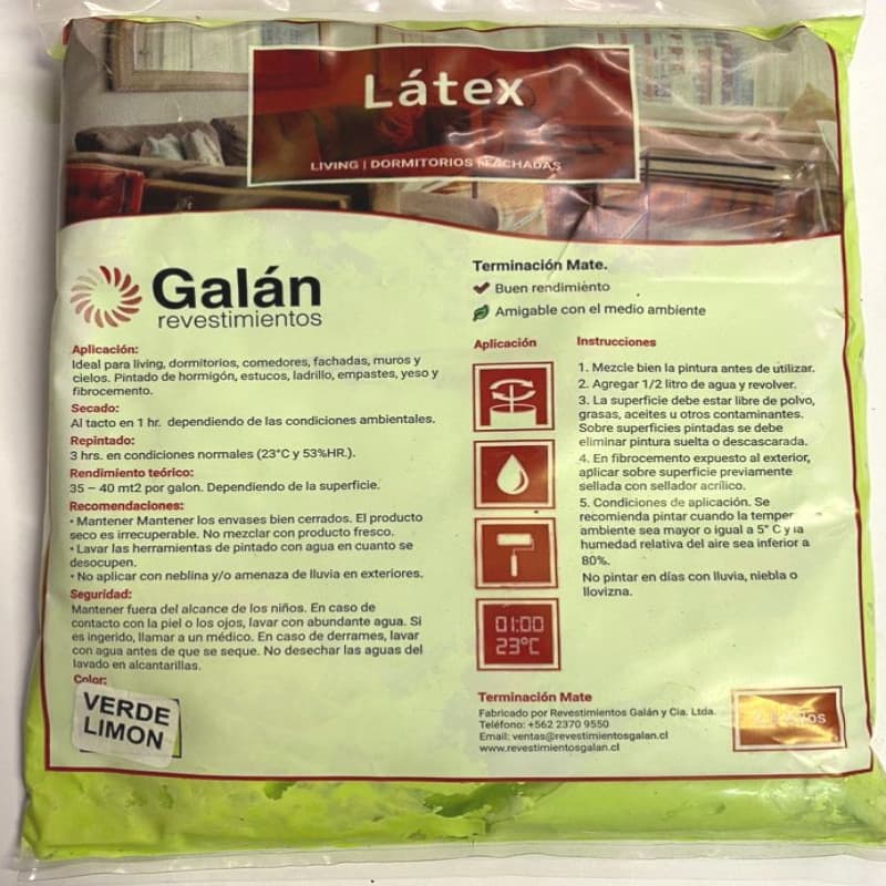 Imagen de LATEX GALAN BOLSA 2.8KG VERDE LIMON