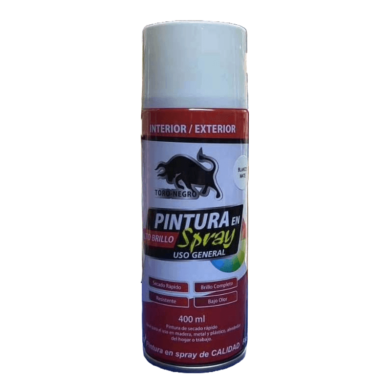 Imagen de ESMALTE SINTETICO SPRAY TORO NEGRO BLANCO OPACO