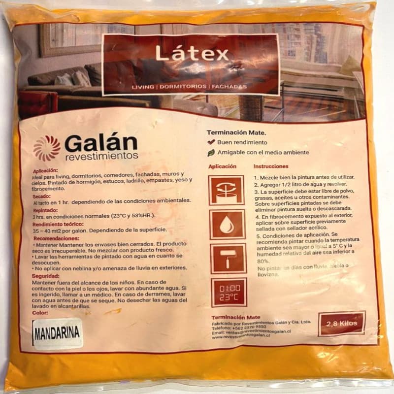 Imagen de LATEX GALAN BOLSA 2.8KG MANDARINA