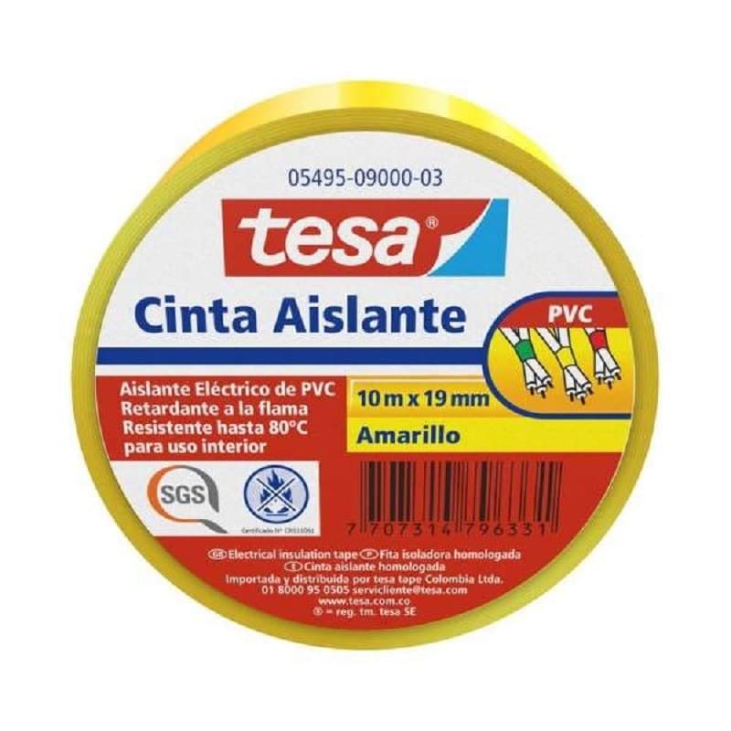 Imagen de CINTA AISLANTE ELECTRICA AMARILLA TESA X 10MT