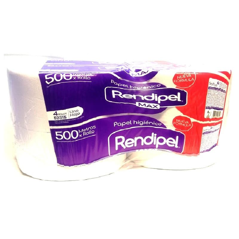 Imagen de PAPEL HIGIENICO RENDIPEL 500MT X4 ROLLOS