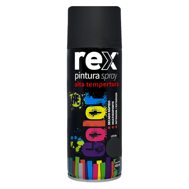 Imagen de ESMALTE SINTETICO SPRAY REX ALTA TEMPERATURA NEGRO