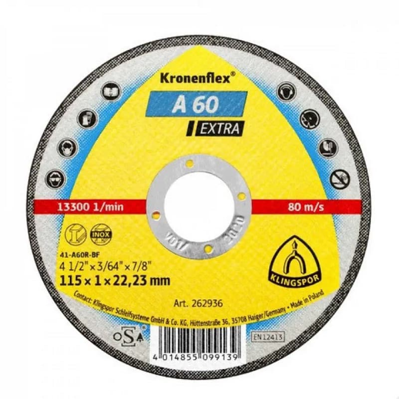 Imagen de DISCO CORTE INOX. KLINGSPORT 115X1MM A100R