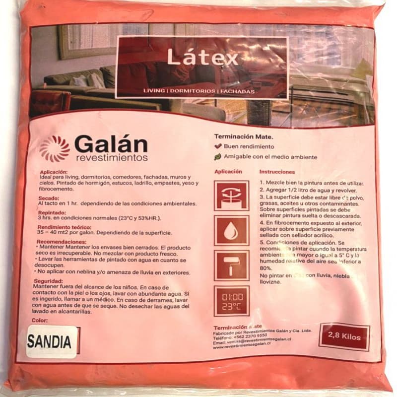Imagen de LATEX GALAN BOLSA 2.8KG SANDIA