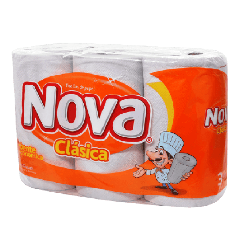 Imagen de TOALLA PAPEL NOVA CLASICA 12.5MT X3 ROLLOS