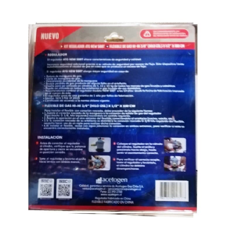 Miniatura 2 de REGULADOR + FLEXIBLE KIT ACETOGEN