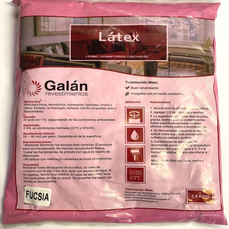 Imagen de LATEX GALAN BOLSA 2.8KG FUCSIA