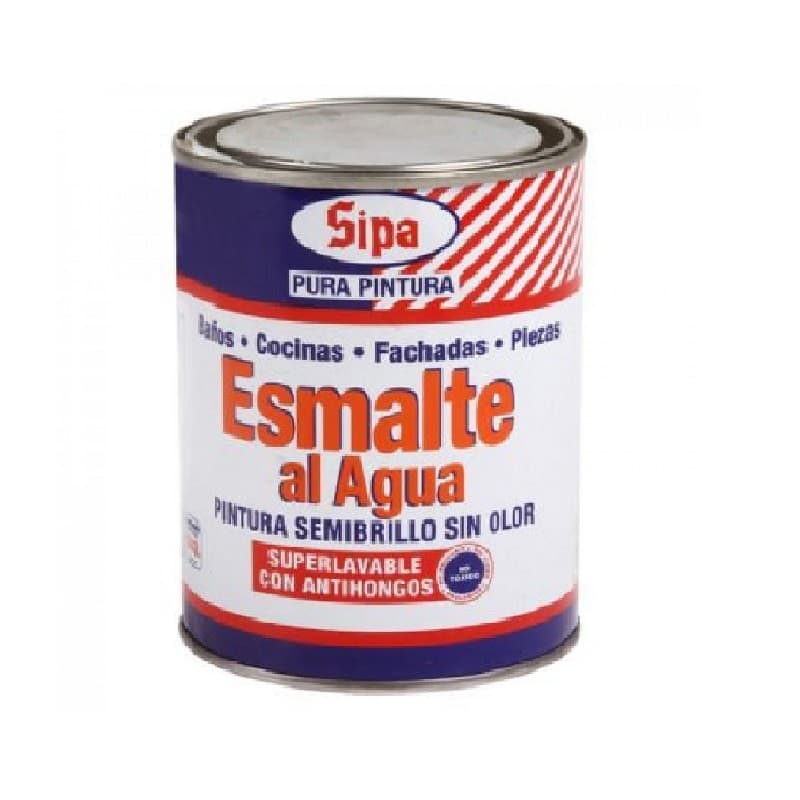 Imagen de ESMALTE AL AGUA SEMIBRILLO SIPA 1/4GL. BLANCO